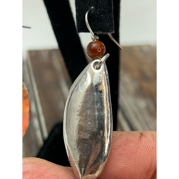 Women's Metal Orange Dangle Drop Earring Boho GUC - Picture 5 of 5